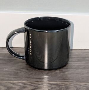 Starbucks Mirrored Metallic Black Mug 2013